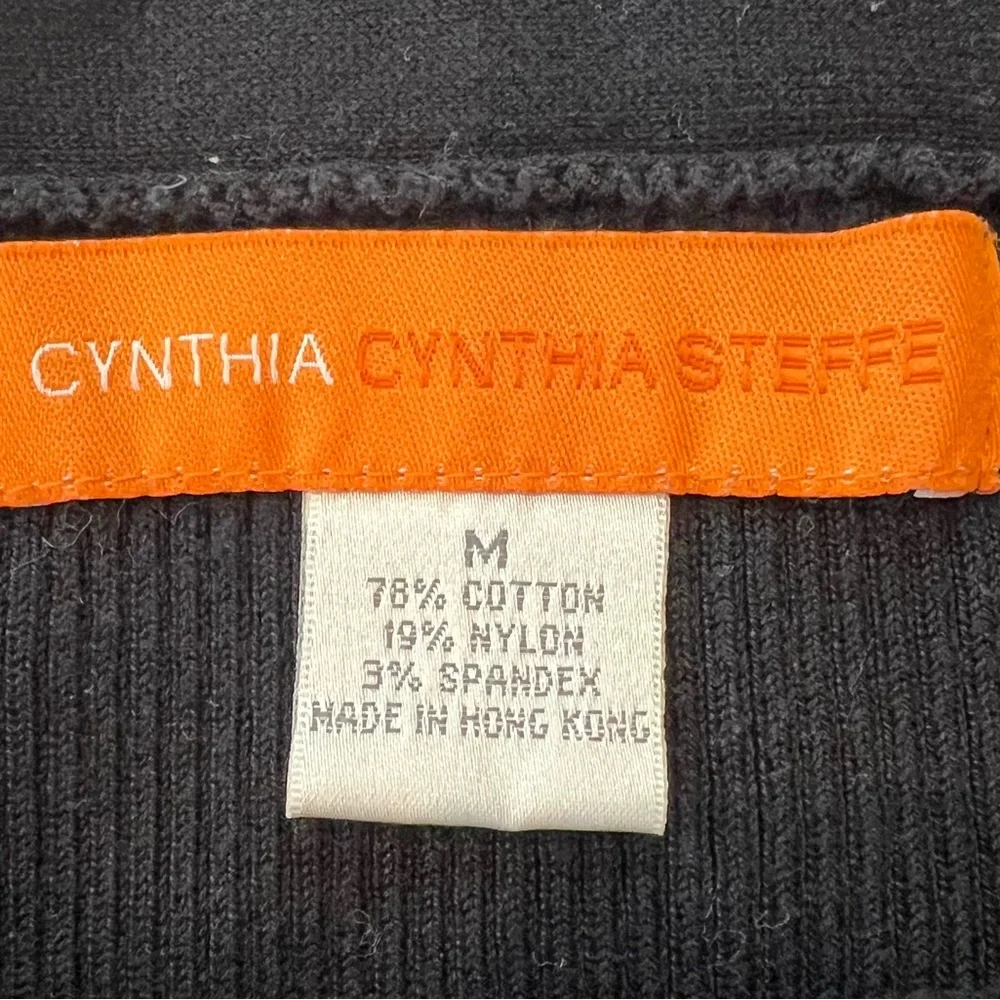 Cynthia Steffe Ribbed Knit Crisscross Stretch Black Medium Dressy Tank - Picture 9 of 9